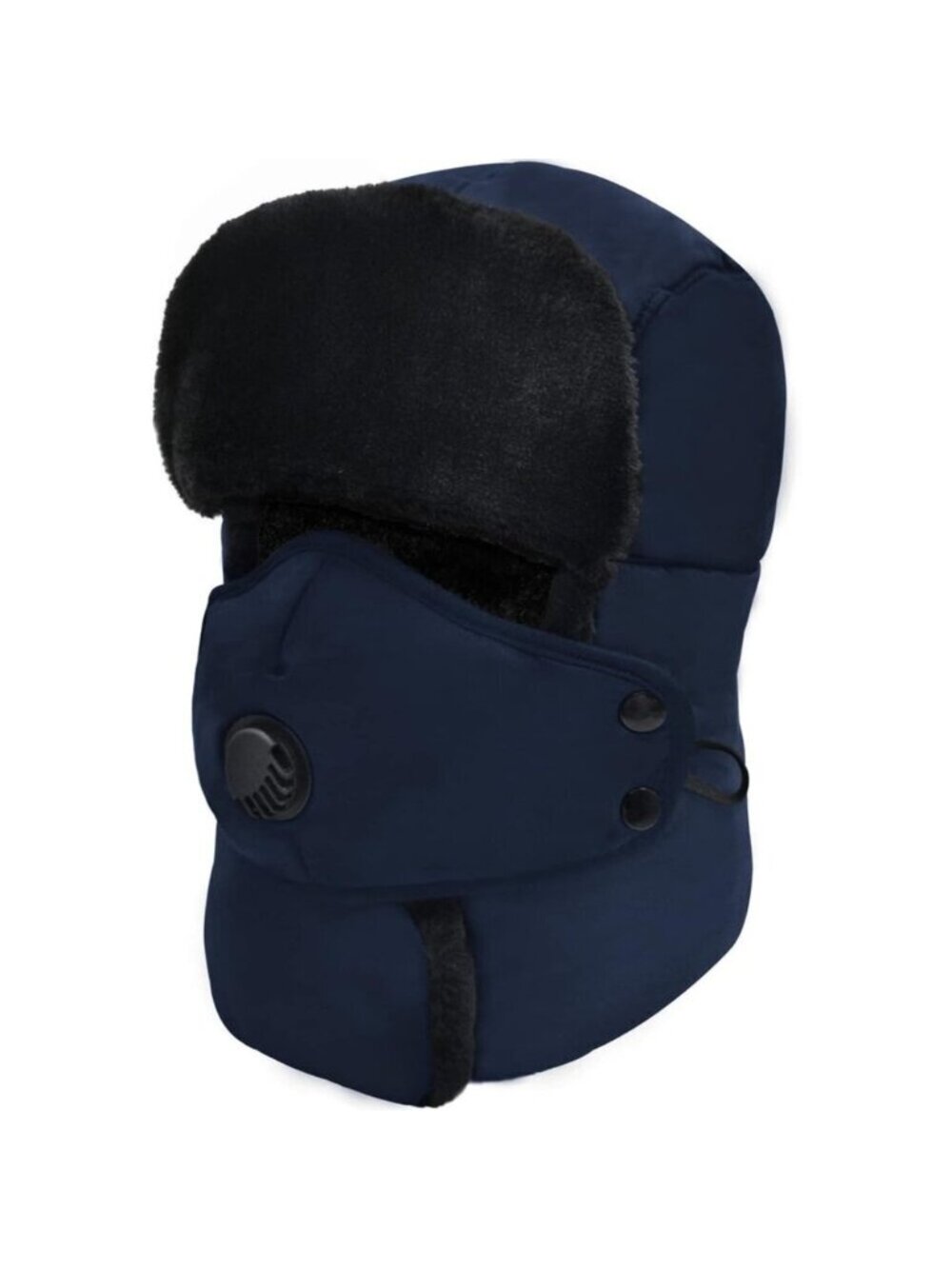Unisex Blue Skiing Trooper With Face Mask Winter Skiing Ear Flaps Trapper Hat